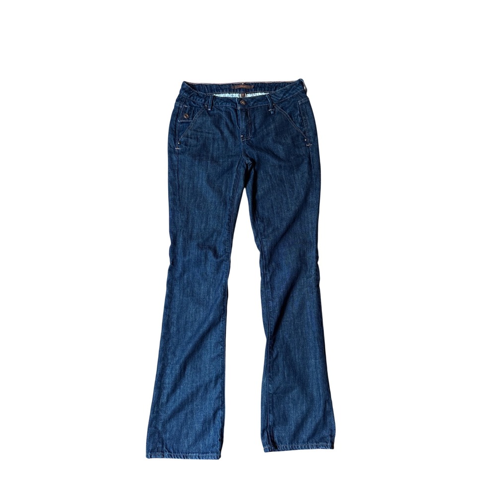 Deener Flare Jeans Women Dark Wash Turkish Denim Utility Retro SIZE 28